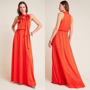 Sachin & Babi Cecelia tie-neck maxi dress size 12 NWT